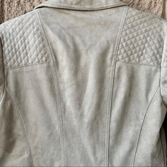 Tommy Hilfiger Light Suede and Gold Moto Jacket - Picture 8 of 12